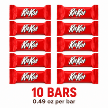 Milk Chocolate Wafer Bars, 0.49 oz Each, 10 Count