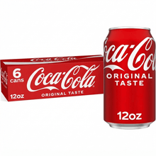 6 Pack Coca-Cola Soda Pop Fridge Pack Cans, 12 fl oz.