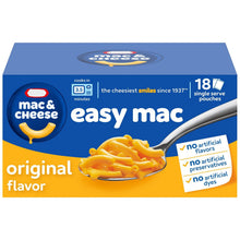 Easy Mac Original Flavor Single-Serve Pouches, 18-Count Pack, Convenient Ready-to-Make Macaroni & Cheese Snack for Home, Office, Travel, and On-the-Go Meals