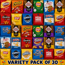 Variety Snack Pack of 30, Assorted Chips, Cookie, Pretzels & Fruit Snacks – Individually Packed Snacks for Parties, School, Office & Road Trips
