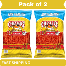 Pack of 2 – Chester’s Fries Flamin’ Hot Corn & Potato Snacks, Spicy Crunchy Hot Snack Chips