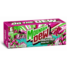Mountain Dew Soda Dragon Fruit 12 fl oz, 6 Count.