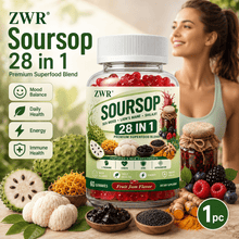 Soursop Ginseng And Sea Moss Gummies Magnesium And Zinc Gummies - with Vitamin C, D3, Soursop, Black Seed, Ashwagandha, Ginseng - Pectin-Based - 60 Gummies Per Bottle for Hunger Balance, Daily Supply