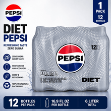 Diet Pepsi Soda, 16.9 fl oz Bottles, 12 Count – Refreshing Diet Cola Soft Drink, Classic Pepsi Taste, Pack of 1