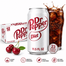 Dr Pepper Diet Soda, 12 Pack, 11.5 FL OZ Cans – Classic Refreshing Flavor, Zero Sugar Carbonated Soft Drink