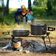 Outdoor Camping Cooking Set with Storage Bag, Pot Pan and Teapot Set, Camping Accessories for Hiking and Picnic, Portable and Lightweight Aluminum