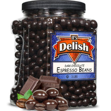 Dark Chocolate Covered Espresso Beans - by It's Delish, 3 Lbs Jumbo Container | Coffee Lovers Snack | Gourmet Chocolates Candy Snacks | Made in USA, Vegan, Kosher