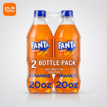 (2 Pack) Fanta Orange Soda Pop, 20 fl oz Bottles