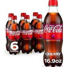 Coca-Cola Cherry Soda Soft Drink Bottles, 16.9 fl oz, 6 Pack | Carbonated drink with cherry cola flavor
