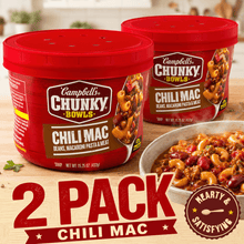15.25 oz Chili Mac Soup Bowl – 2 Pack Microwavable Pasta & Chili Meal