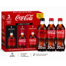 Coca-Cola Zero Sugar Soda Pop Bottle / Cherry Soda Pop Bottle, / Coca-Cola Soda Pop Bottle, 20 fl oz