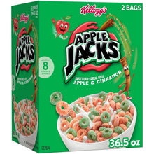 Kellogg's Apple Jacks Cereal 36.5 oz Large Family Size Box – Fruity Flavored Loop Cereal with Colorful Crunchy Pieces, Iconic Breakfast Favorite for Cereal Bowls, Snack Mixes, and Creative Recipe Uses