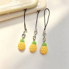 1pc Summer Yellow Pineapple Pendant Phone Charm with Lanyard