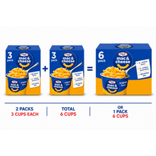 Kraft Original Easy Mac & Cheese Microwave Cups, Pack of 2 (3 Cups Each), Total 6 Cups (12.3 oz), Original Flavor, Instant Creamy Macaroni & Cheese Meal