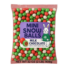MASHBOX Assortments Mini Snow Balls Milk Chocolate Christmas Candy, Red White Green, 32 oz (2 lb)