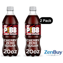 2 Pack Mr. Pibb Zero Sugar Cherry Soda Pop, 20 fl oz Bottle – Bold Cherry Cola Flavor, Zero Sugar Carbonated Soft Drink, Refreshing Beverage for On-the-Go Enjoyment