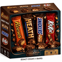 (Variety bars box) Variety pack candy bar's Milk Chocolate Peanut Butter Cups Candy, (Value Variety pack) Milk Chocolate Wafer Snack Size, Candy Bars, .& NFL Football Chocolate Candy Bar, Chocolatey English Toffee Candy