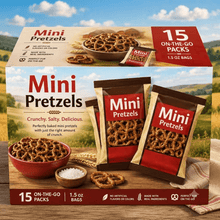 Premium Mini Pretzels, 1.5 oz., 15 Pack, Authentic Crunchy Pretzel Snack Packs, Single Serve Pretzels for Parties, Lunches, Travel, Office Snacks, Grab-and-Go Salty Snacks, Convenient Pretzel Multipack, Pantry Snack Supplies for Everyday Enjoyment