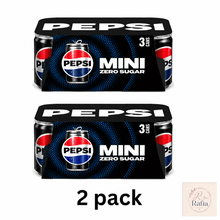 Pepsi Zero Sugar Cola Soda Pop Mini Cans, 7.5 fl oz, 3 Pack (2 Pack Bundle) – Zero Calorie Soft Drink, Refreshing Cola Beverage, Paperboard Packaging, Caffeine Soda Multipack