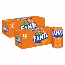 (Pack of 2) Fanta Orange Soda Pop Fridge Pack Cans, 12 fl oz, 24 Pack.