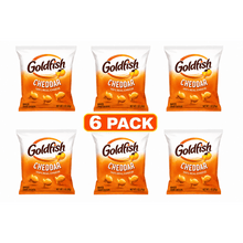 Goldfish Cheddar Cheese Crackers, 1 oz Snack Packs, 6 Pack, Baked Crunchy Snacks, 100% Real Cheese