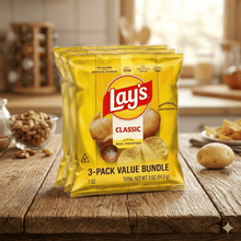 3 packs Lay's Classic Potato Chips Snacks, Gluten Free Snack Chips, 1 oz