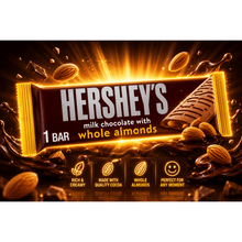 Hershey's Milk Chocolate Bars with Whole Almonds Candy, Bar 1.45 oz