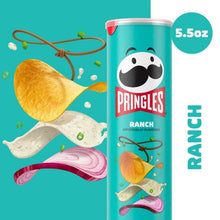 Pringles Ranch Potato Crisps Chips, Lunch Snacks, 5.5 oz Canister.