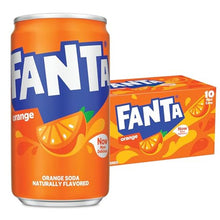 Fanta Orange Soda Soft Drink Fridge Pack Mini Cans, 7.5 fl oz, 10 Pack | Naturally fruit-flavored and caffeine-free