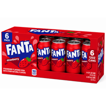 6 Pack Fanta Strawberry Soda Pop Fridge Pack Cans, 12 fl oz.