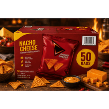 Tortilla Chips, 1 oz. Individual Packs, 48 Count Snack Box, Crunchy Corn Tortilla Chips with Bold Nacho Cheese Flavor, Convenient Grab & Go Snacks for Lunches, Parties, Travel, Office, Events & Everyday Enjoyment