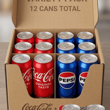 Coca-Cola Soda Pop Fridge Pack Cans, 12 fl oz, 12 Pack + Pepsi Cola Soda Pop, 12 fl oz, 6 Packs each