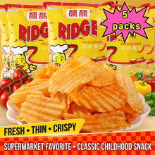 5 Packs Lili RIDGE Potato Chips, Spicy Flavor Crispy Wavy Potato Snacks, Asian Nostalgic Treats