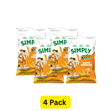 4 Pack Simply White Cheddar Cheese Flavored Cheetos Puffs Snacks, 24 oz Total