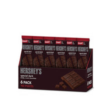 HERSHEY'S Special Dark Mildly Sweet Chocolate Giant Candy Bar, 7.56 oz | 25 Break-Apart Pieces | Rich Dark Chocolate | Shareable Chocolate Bar 6 packs
