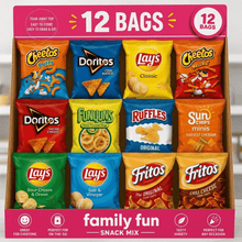Family Fun Snack Mix Variety Pack 12 Count – Assorted Chips & Snacks, Individual Bags for Lunch, Parties, Travel & Everyday Snacking