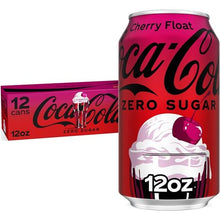 Coca-Cola Zero Sugar Cherry Float Soda Fridge Pack Cans, 12 fl oz, 12 Pack | Creamy vanilla and cherry flavored cola