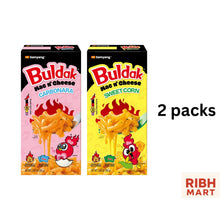 Buldak Mac & Cheese Variety Pack – Carbonara with Adjustable Spice & Sweet Corn Flavor with Spicy Sauce, Korean-Style Cheesy Pasta Meal, Creamy Macaroni & Cheese, Bold Spicy Flavor, Quick & Easy Microwave Lunch or Dinner, 2 Box Bundle