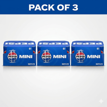 3 Packs Pepsi Cola Soda 7.5 fl oz 6 Pack Mini Cans Classic Refreshing Soft Drink Crisp Taste Party On The Go