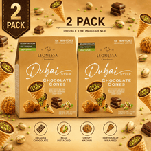 2-Pack Chocolatier Dubai Chocolate Cones, Milk Chocolate with Crispy Kataifi & Pistachio Kunafa Cream, Made with Belgian Chocolate, 4.7 oz Gable Box, 10 Count