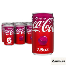 Coca-Cola Cherry Soda Pop Mini Cans, 7.5 fl oz each (6 Pack) – Classic Cherry Flavor Soft Drink, Refreshing Sparkling Beverage for Parties, Snacks & Everyday Enjoyment