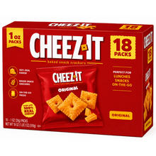 Cheez-It Baked Snack Crackers, Original Flavor, 18 Individual On-The-Go Packs, 1.0 Oz Each