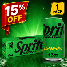 12 Cans of Sprite Zero Sugar Lemon-Lime Caffeine-Free Soda Pop Fridge Pack Cans, 12 fl. oz.,