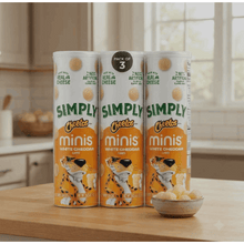 Mini White Cheddar Snacks 3.625 oz, Bite Size Cheesy Corn Puffs, Crunchy Ready to Eat Snack, Light Crispy Chips White Cheddar flavor, (Pack of 3)