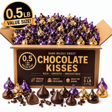 Bulk Value Box Dark Mildly Sweet Chocolate Kisses Candy – Individually Wrapped Chocolate Candies for Parties, Candy Buffets, Baking & Sharing