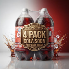 Cola Soda with Pure Cane Sugar, 2 Liter Bottles, 4 Count Pack