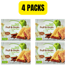 4 PACKS Fruit & Grain Cereal Bars Apple Cinnamon, 10.4 oz, 8 Count