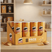 (8 pack)Pringles Cheddar Cheese Potato Crisps Chips, Lunch Snacks, Grab and Go