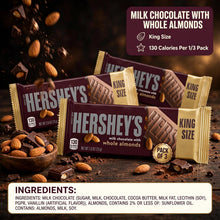Hershey's Milk Chocolate with Whole Almonds King Size Bar Pack of 3