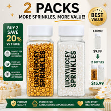 "Luckyluccey" Yellow And White Pearls Candy to Eat | Golden Pearl And White Pearl 3D Eyeball Shape Candy Sprinkle | Real Sugar | Perfect for Ice Cream, Cookies, Cakes, Cupcakes, And Dessert Decorations | Baking Ingredients | Perfect Christmas, New